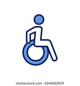 Wheelchair Push Icon Vector for Accessibility Design.
