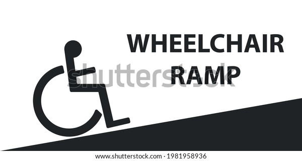 Wheelchair ramp. Disability week concept.Vector
design EPS 10.