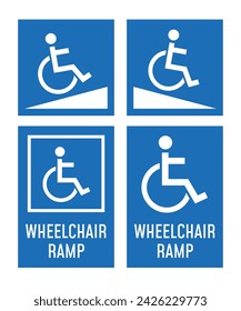 Wheelchair ramp sign, platform for disability people icon