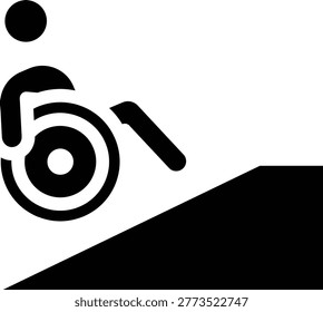 Wheelchair Ramp Solid Black Icon
