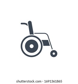 Wheelchair related vector glyph icon. Isolated on white background. Vector illustration.