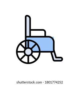 Wheelchair retirement home icon. Simple color with outline vector elements of nursing home icons for ui and ux, website or mobile application