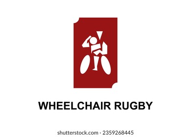 wheelchair rugby sport vector line icon. an athlete playing wheelchair rugby. vector illustration