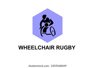 wheelchair rugby sport vector line icon. an athlete playing wheelchair rugby. vector illustration