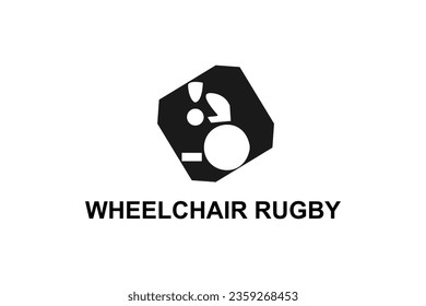 wheelchair rugby sport vector line icon. an athlete playing wheelchair rugby. vector illustration