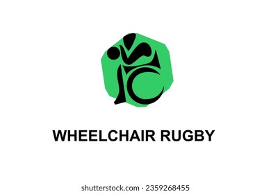 wheelchair rugby sport vector line icon. an athlete playing wheelchair rugby. vector illustration