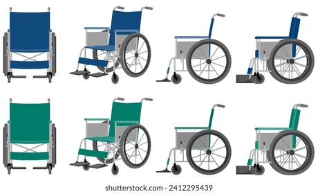 Wheelchair seen from various directions