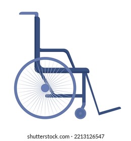 Wheelchair semi flat color vector object. Full sized item on white. Disability and rehabilitation moving device simple cartoon style illustration for web graphic design and animation