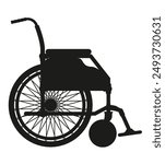 wheelchair silhouette. wheelchair flat icon.