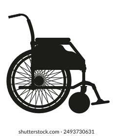 wheelchair silhouette. wheelchair flat icon.