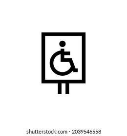 Wheelchair Silhouette Icon On White Background