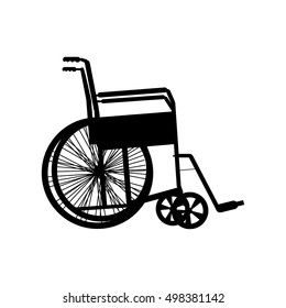 Wheelchair silhouette isolated on white, vector illustration

