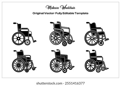 Wheelchair silhouette vector illustration. icon, frames and Design elements, 3d Illustration, Vector design Template.