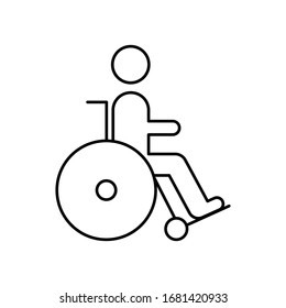 Wheelchair simple icon line style