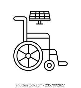 Wheelchair with solar Vector Icon which can easily modify or edit

