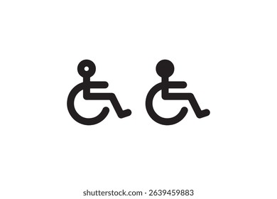 Wheelchair symbol comparison: accessibility icons highlighted in bold black design.