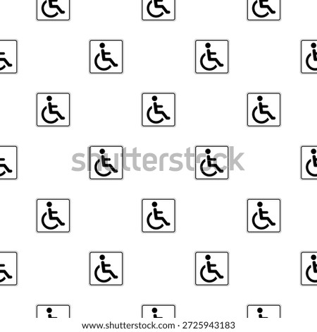 Wheelchair Symbol seamless pattern isolated on white background
