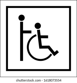 Wheelchair symbol vector icon disabled. Vector illustration