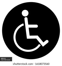 Wheelchair symbol vector icon disabled. Vector illustration