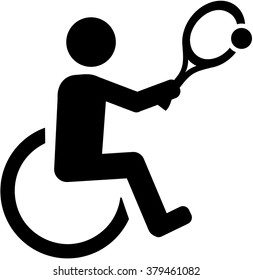 Wheelchair Tennis Pictogram Stock Vector Royalty Free