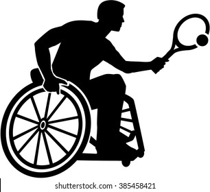 Wheelchair Tennis Silhouette