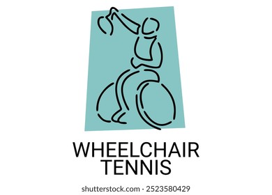 Wheelchair tennis sport vector line icon. sport pictogram, vector illustration.