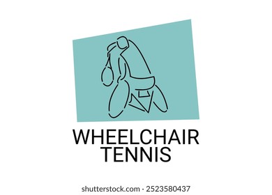 Wheelchair tennis sport vector line icon. sport pictogram, vector illustration.