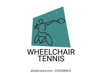 Wheelchair tennis sport vector line icon. sport pictogram, vector illustration.