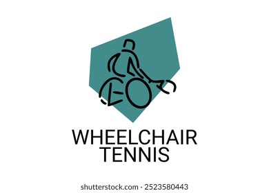 Wheelchair tennis sport vector line icon. sport pictogram, vector illustration.