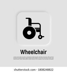 Icono de línea delgada de silla de ruedas. Ilustración vectorial.