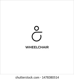 Wheelchair Thin Line Vector Icon. Flat Icon Isolated on the White Background. Editable Stroke EPS file. Vector illustration. Invalid, disability icon.