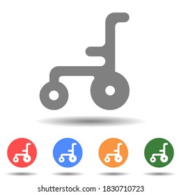 Icono de vector de línea delgada en silla de ruedas aislado