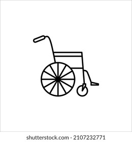 Wheelchair Thin Line Vector Icon. Flat Icon Isolated on the White Background.
