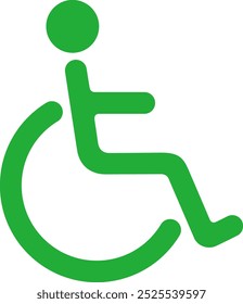 The wheelchair user icon isolated on white background