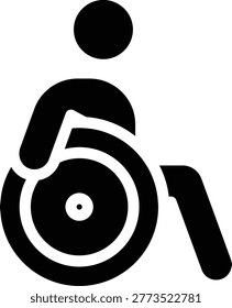 Wheelchair User Solid Black Icon