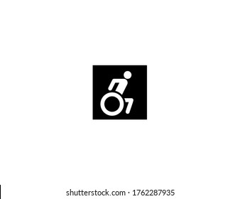Wheelchair vector flat icon. Isolated Accessible Bathroom Symbol illustration 