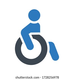 Wheelchair Vector  Glyph Color Icon 