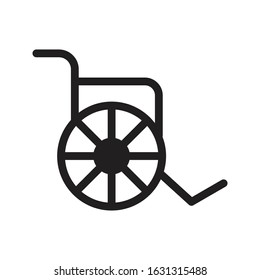 wheelchair vector glyph flat icon