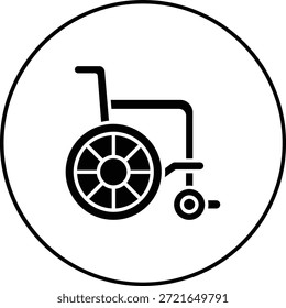 Rollstuhl, Vektorsymbol. Kann für Druck-, Mobil- und Web-Anwendungen verwendet werden.