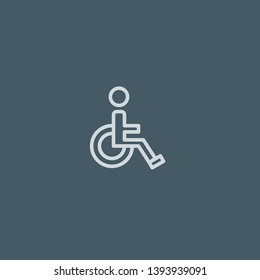 Wheelchair vector icon. Wheelchair concept stroke symbol design. Thin graphic elements vector illustration, outline pattern for your web site design, logo, UI. EPS 10.