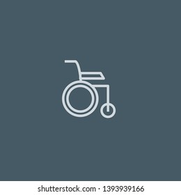 Wheelchair vector icon. Wheelchair concept stroke symbol design. Thin graphic elements vector illustration, outline pattern for your web site design, logo, UI. EPS 10.