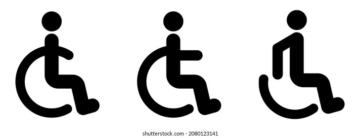 Wheelchair vector icon. Disability concept. Handicapped symbol isolated on white background