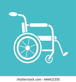 Wheelchair vector icon. Disability symbol. Medical rehabilitation equipment.