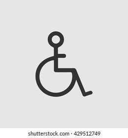 Wheelchair vector icon. Disabled handicapped isolated simple symbol. Handicap icon.