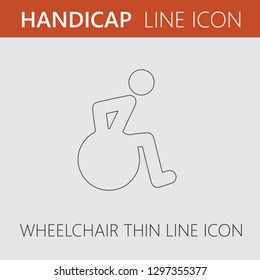 Wheelchair vector icon eps 10. Simple isolated illustration.