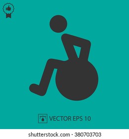 Wheelchair vector icon EPS 10. Disabled/handicap isolated simple symbol.