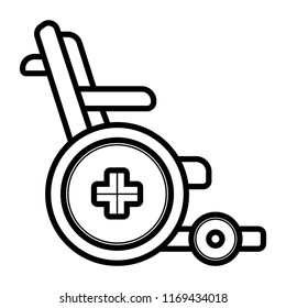 Wheelchair vector icon, illustration