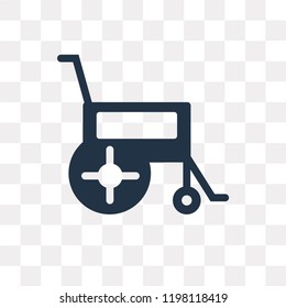 Wheelchair vector icon isolated on transparent background, Wheelchair transparency concept can be used web and mobile
