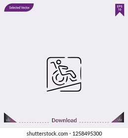 Wheelchair vector icon. Modern, simple, isolated, flat best quality icon for web site designs or mobile apps. Vector illustration eps10. 