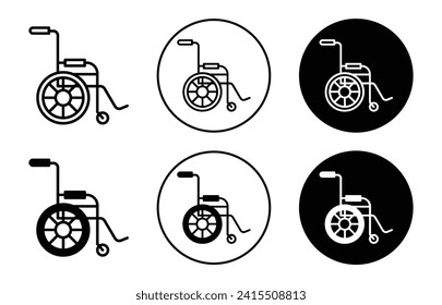 Wheelchair vector icon set collection. Wheelchair Outline flat Icon.